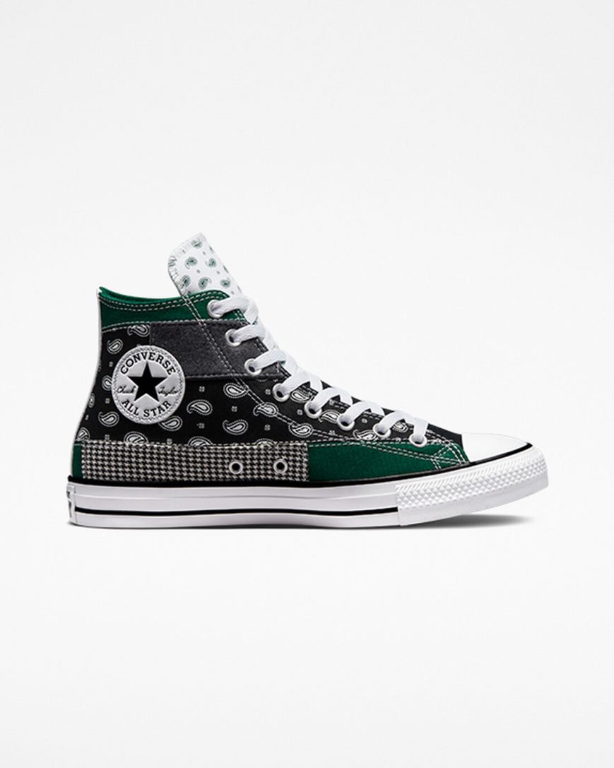 Tenisi Inalti Barbati Converse Chuck Taylor All Star Hacked Patterns Verzi Negrii Albi | RO 0EWLS746